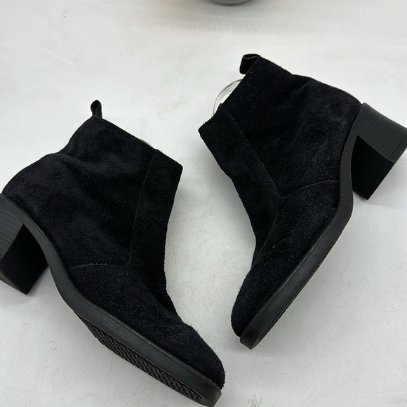 Leathercraft Black suede square tow ankle boots Size 9 BAB4795A - Picture 9 of 13